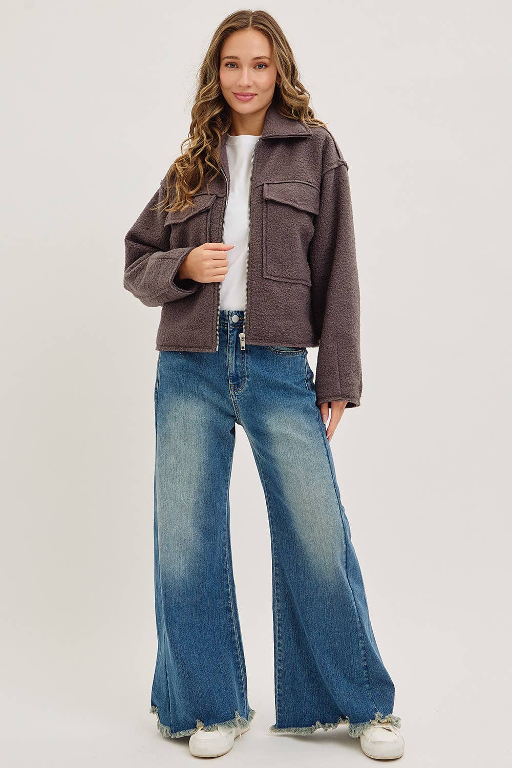 Mid-Rise Wide-Leg Denim Jeans