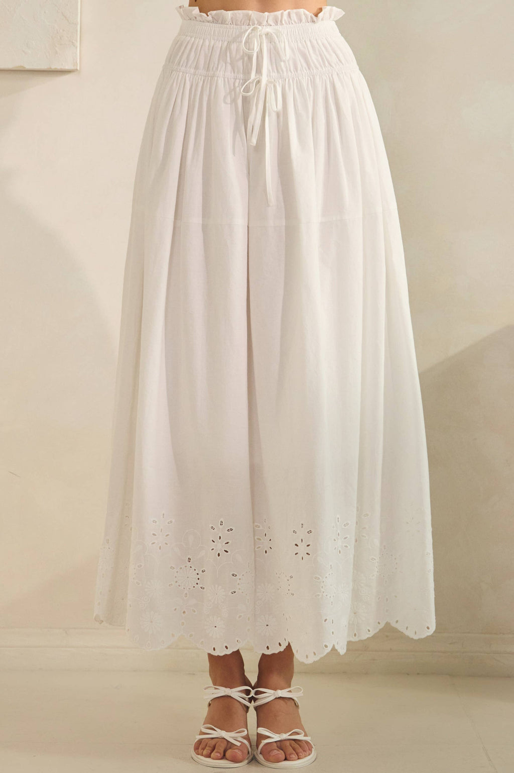 Eyelet Midi Skirt