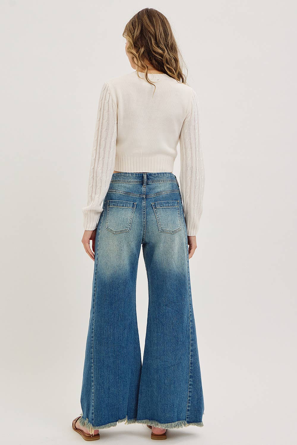 Mid-Rise Wide-Leg Denim Jeans