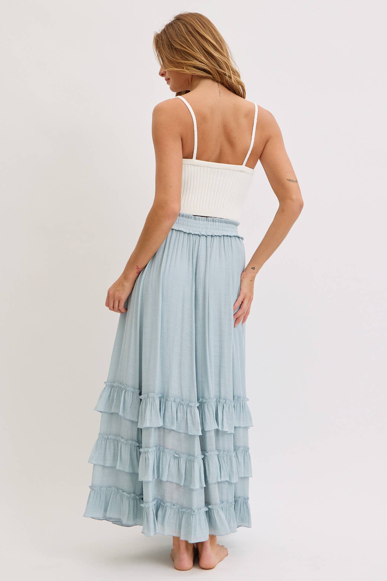 Misty Blue Maxi Skirt
