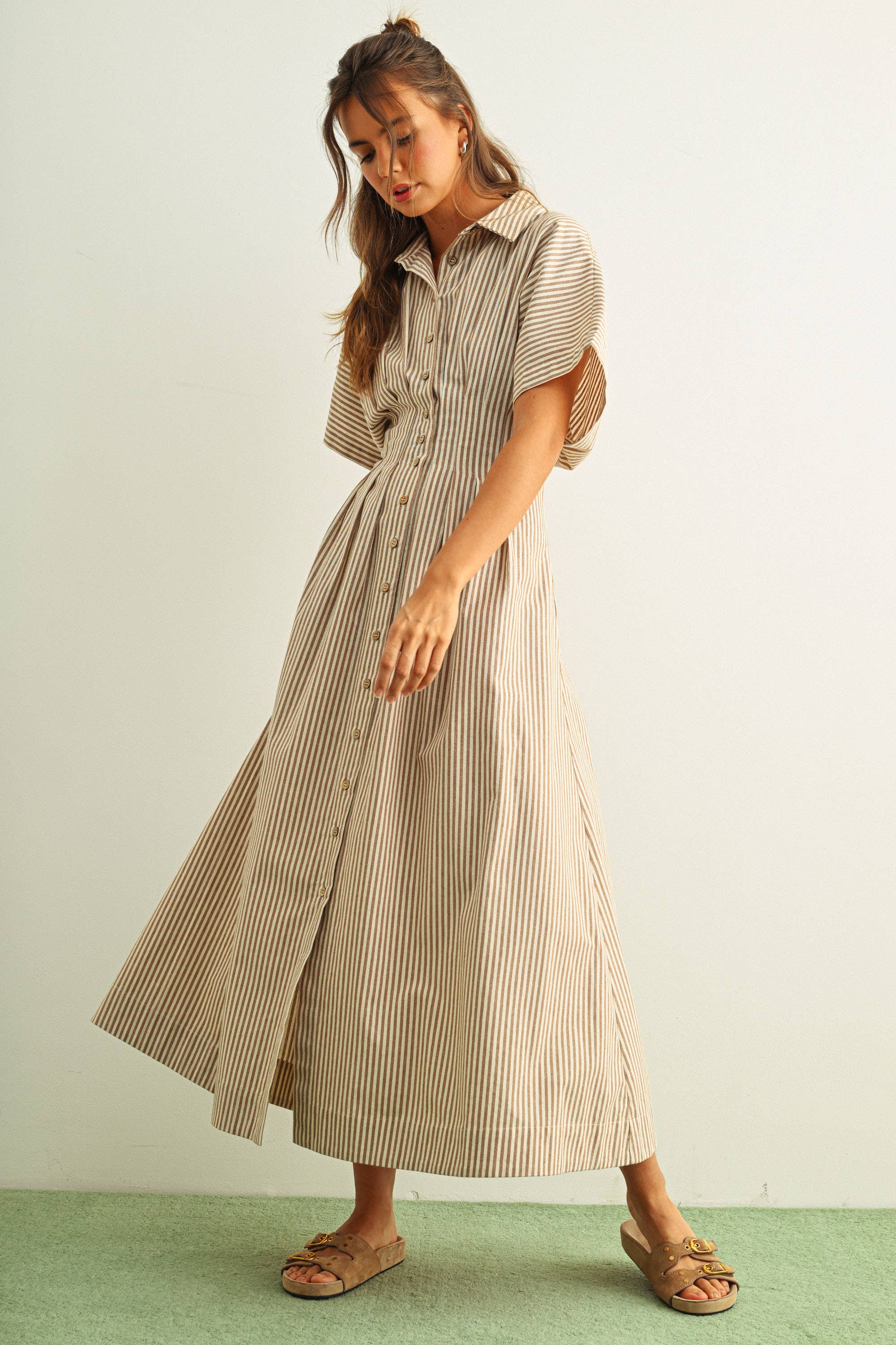 Striped Button Down Dress