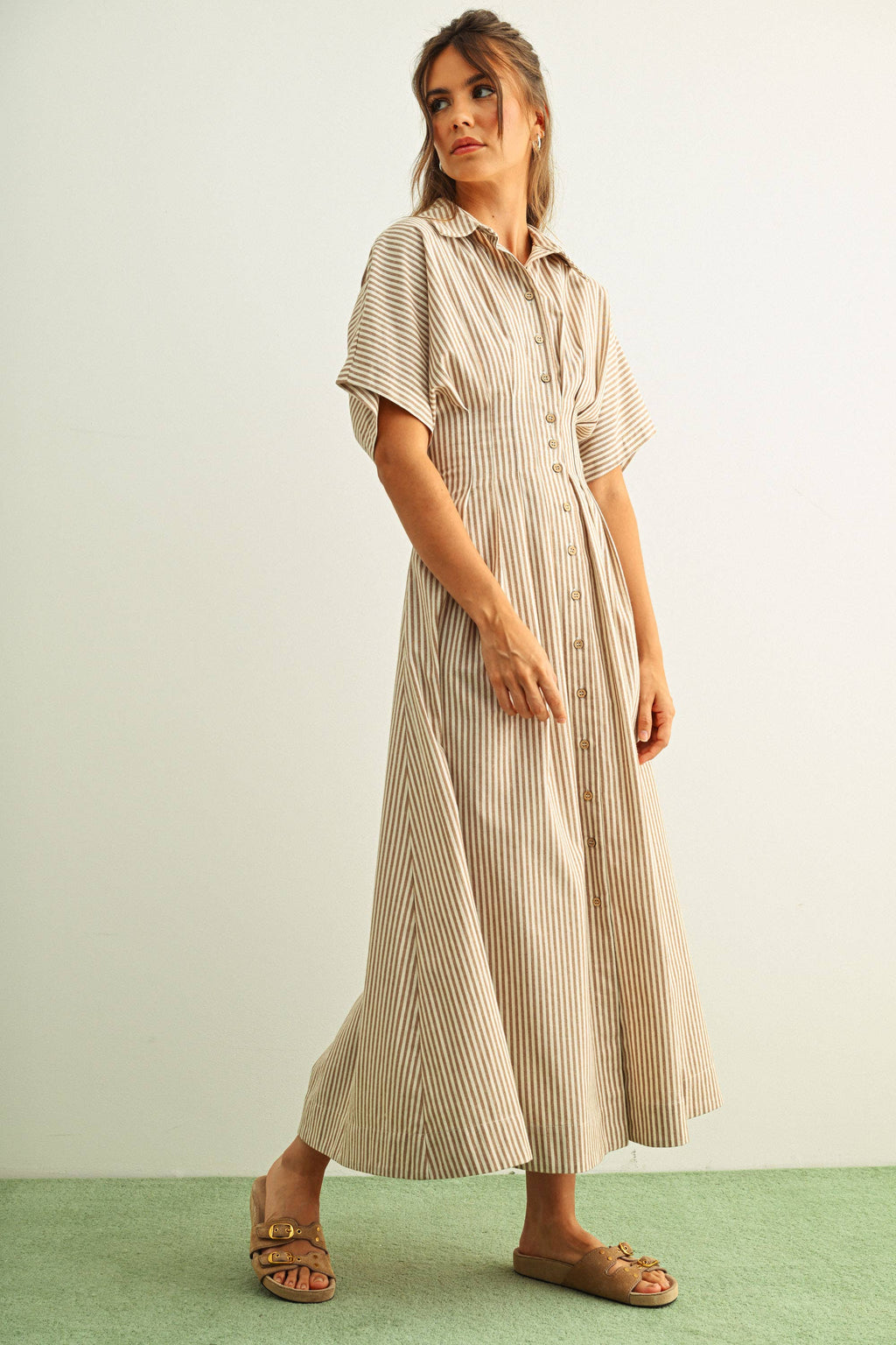 Striped Button Down Dress