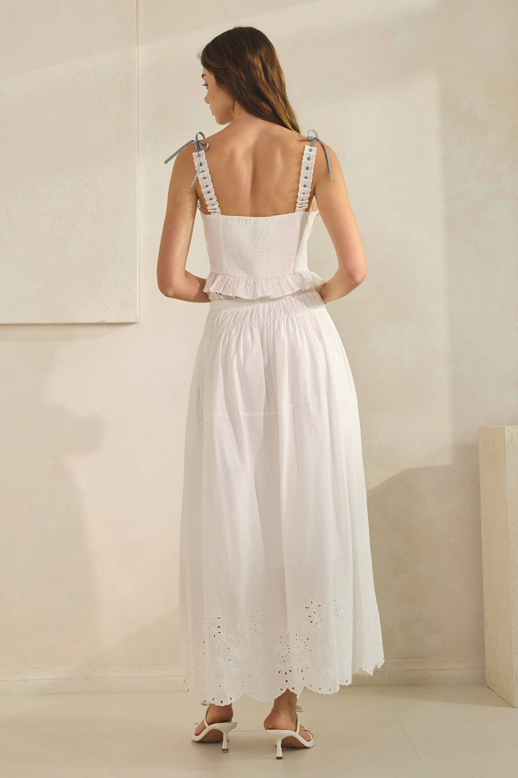 Eyelet Midi Skirt
