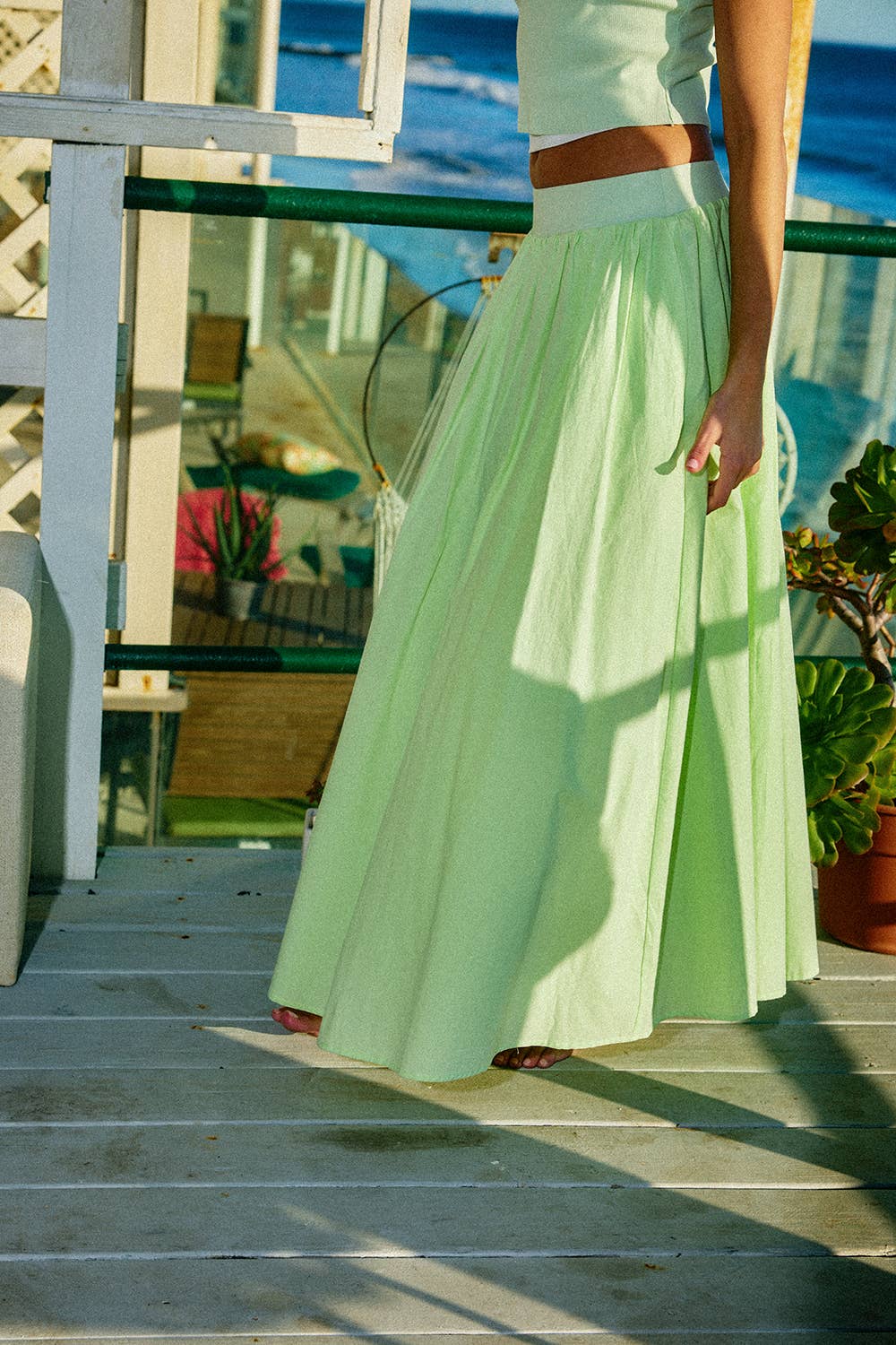 Ribbed Top & A-Line Maxi Skirt Set