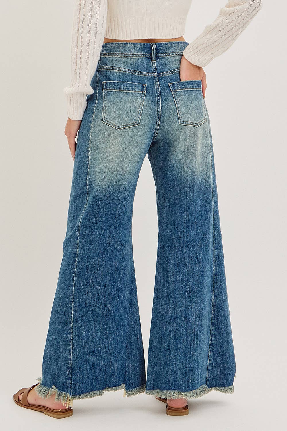 Mid-Rise Wide-Leg Denim Jeans