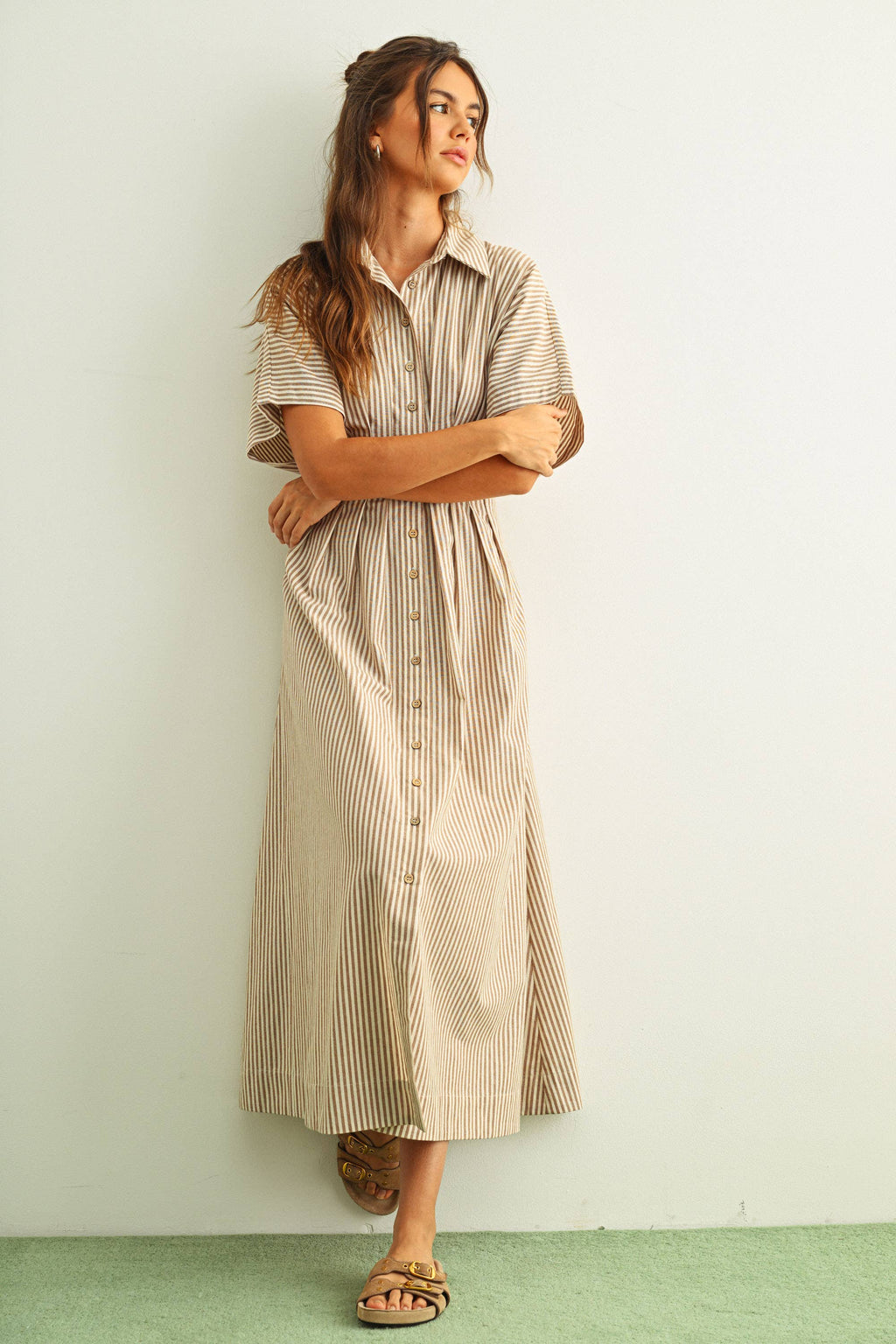 Striped Button Down Dress