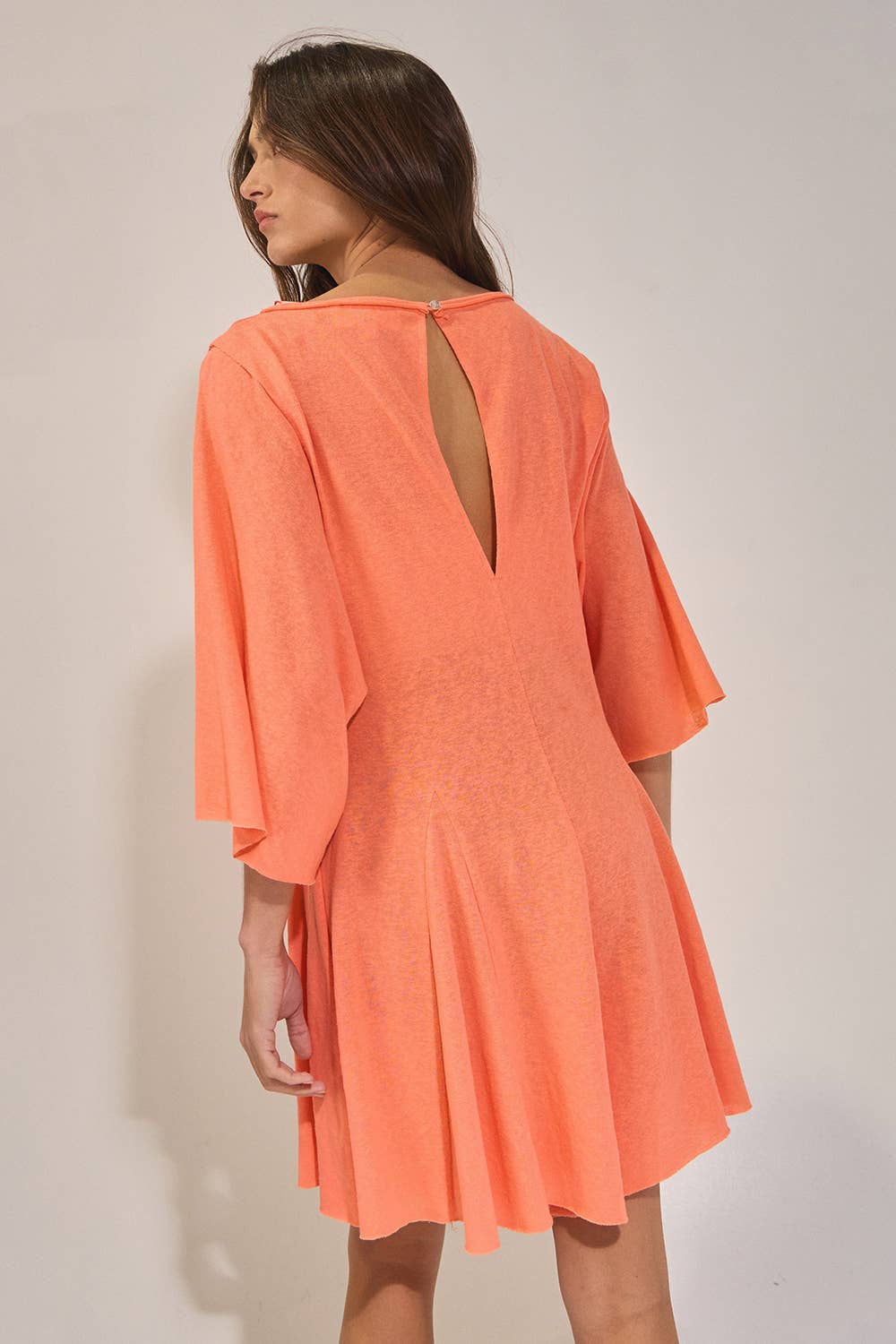 Draped Coral Romper