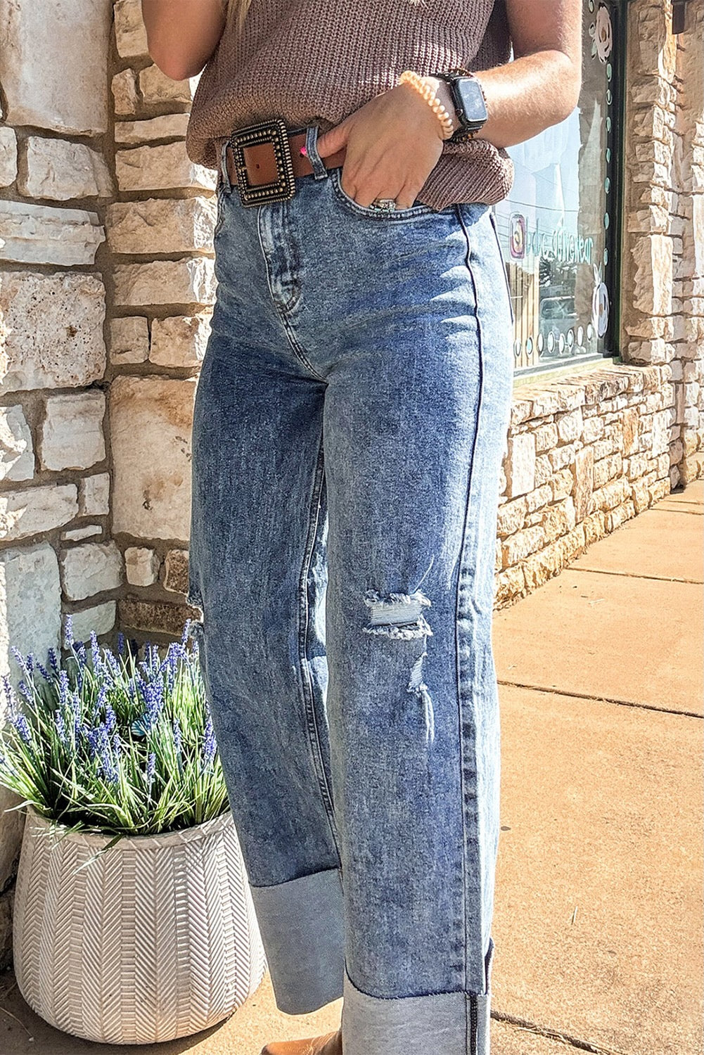 Distressed Denim Jeans