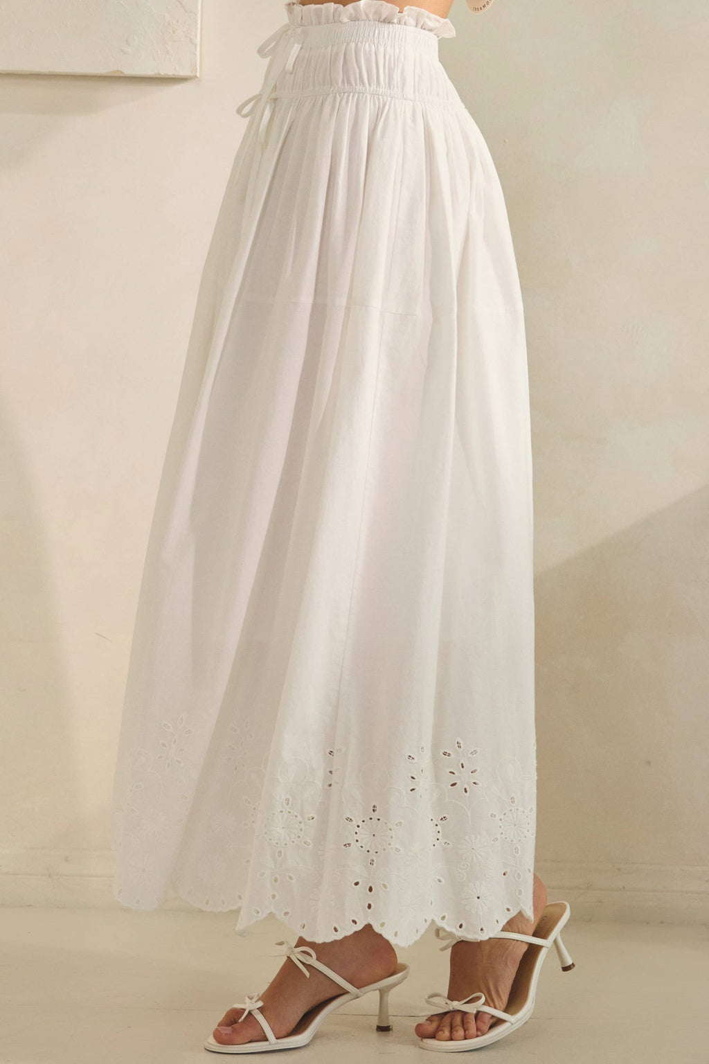 Eyelet Midi Skirt