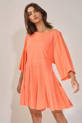 Draped Coral Romper