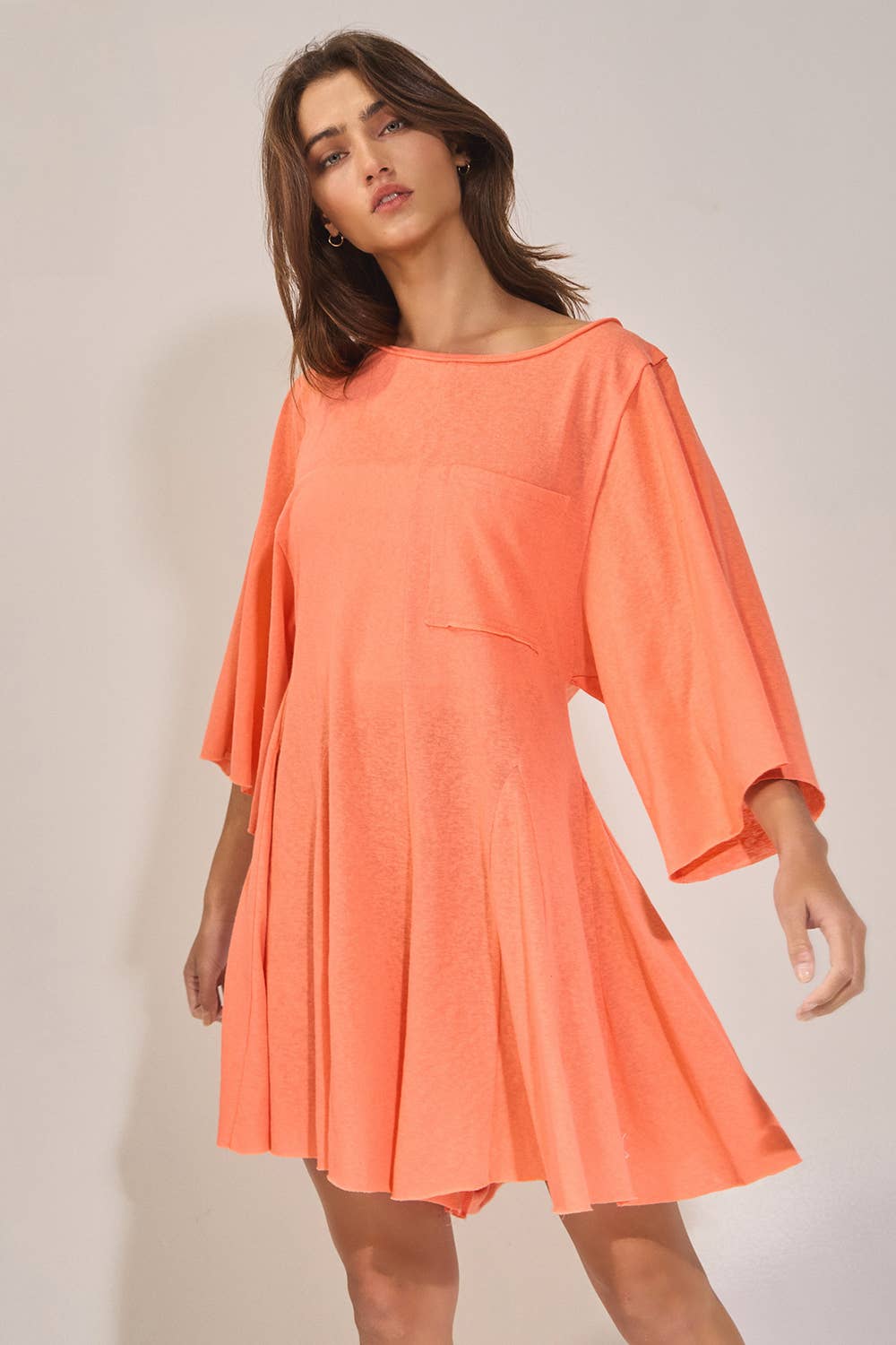 Draped Coral Romper