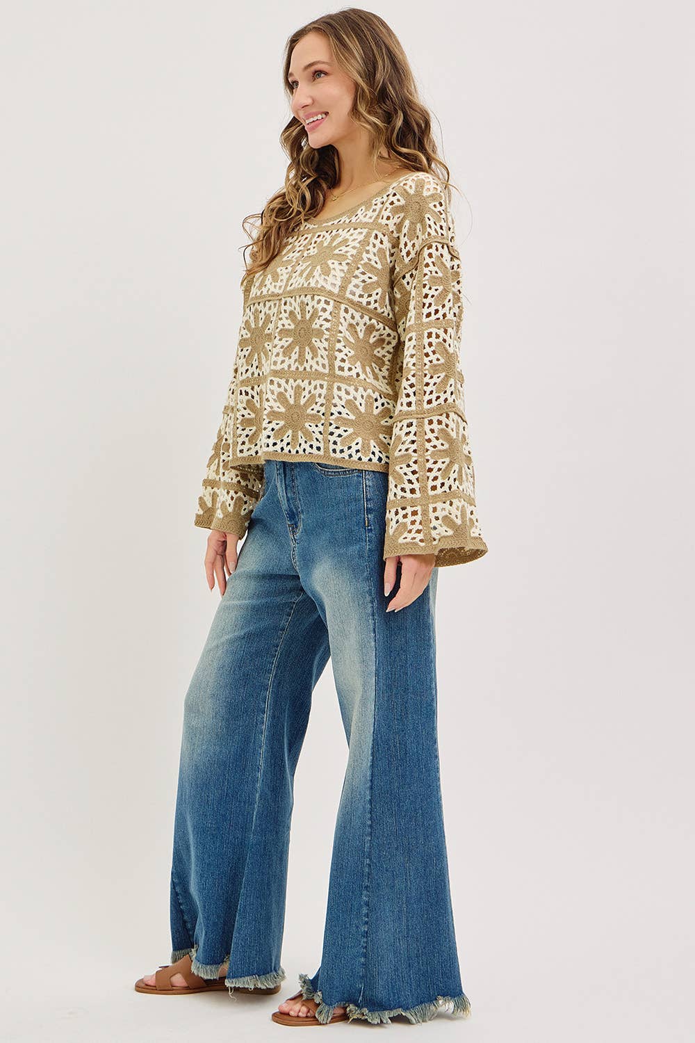 Mid-Rise Wide-Leg Denim Jeans