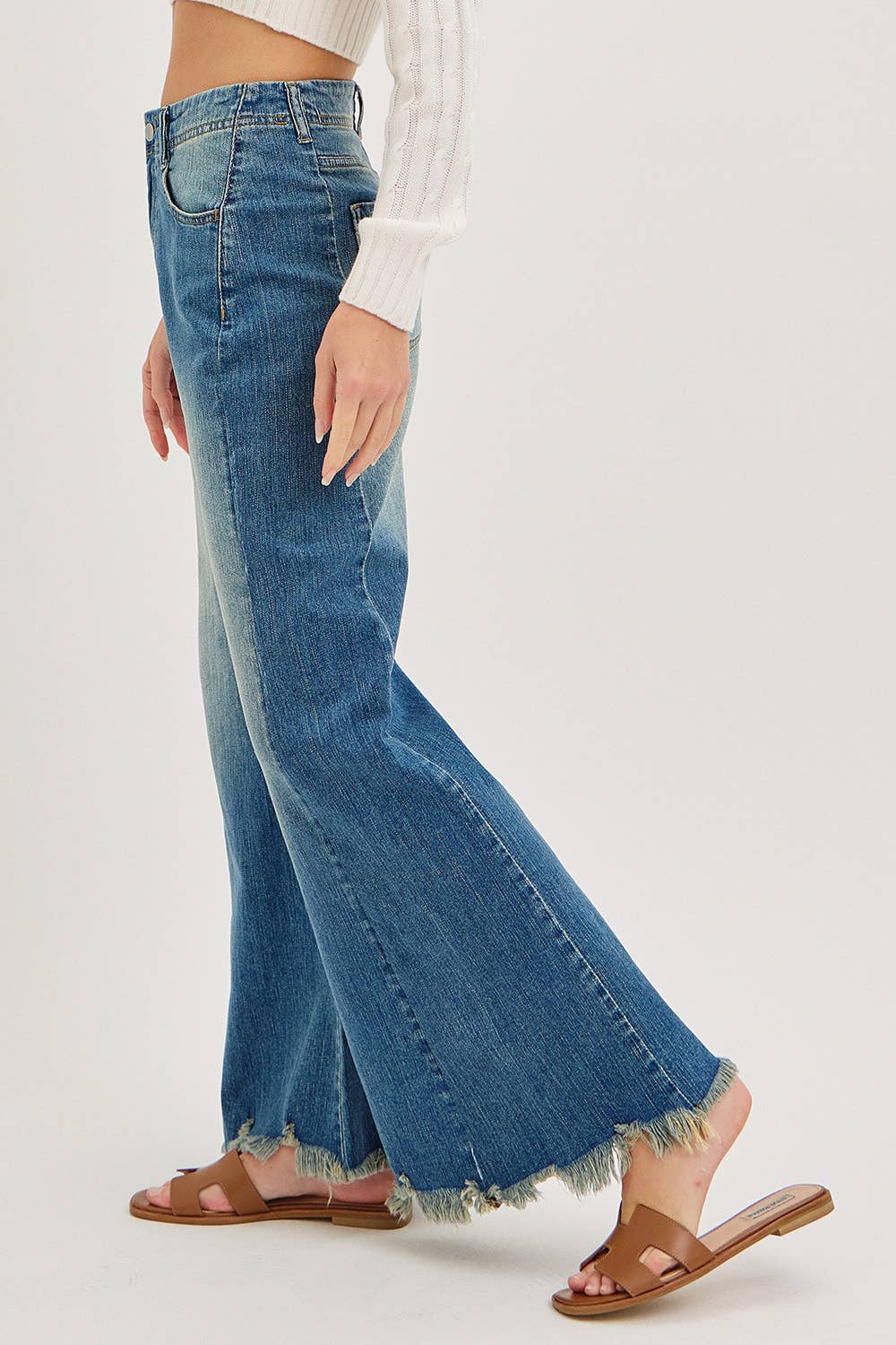 Mid-Rise Wide-Leg Denim Jeans