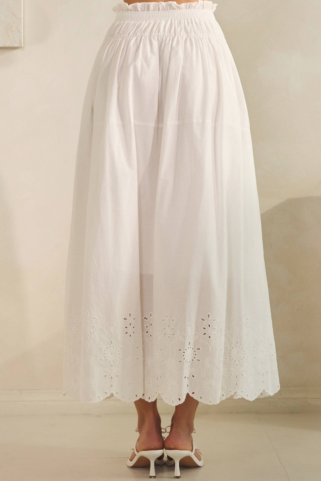 Eyelet Midi Skirt
