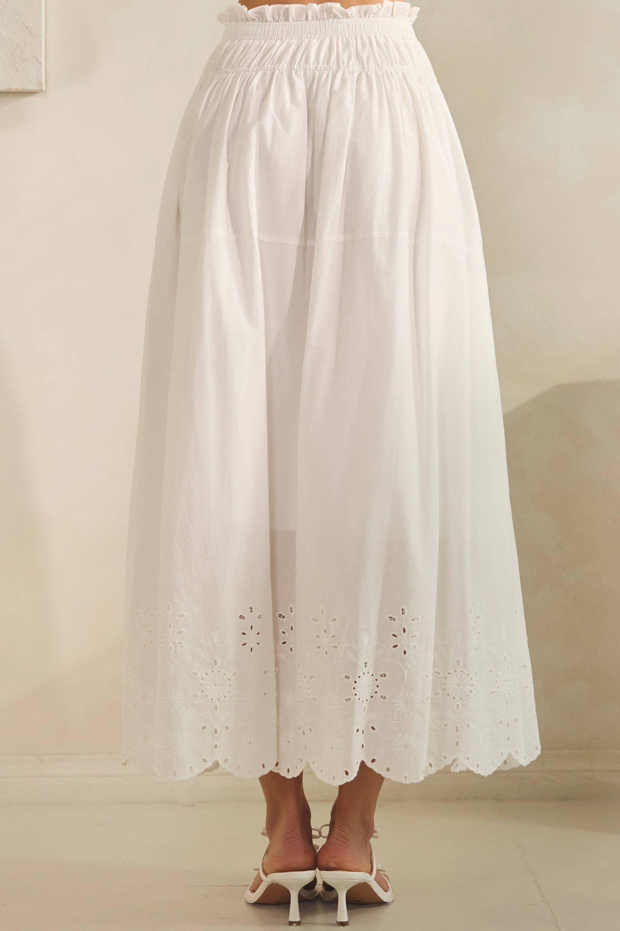 Eyelet Midi Skirt